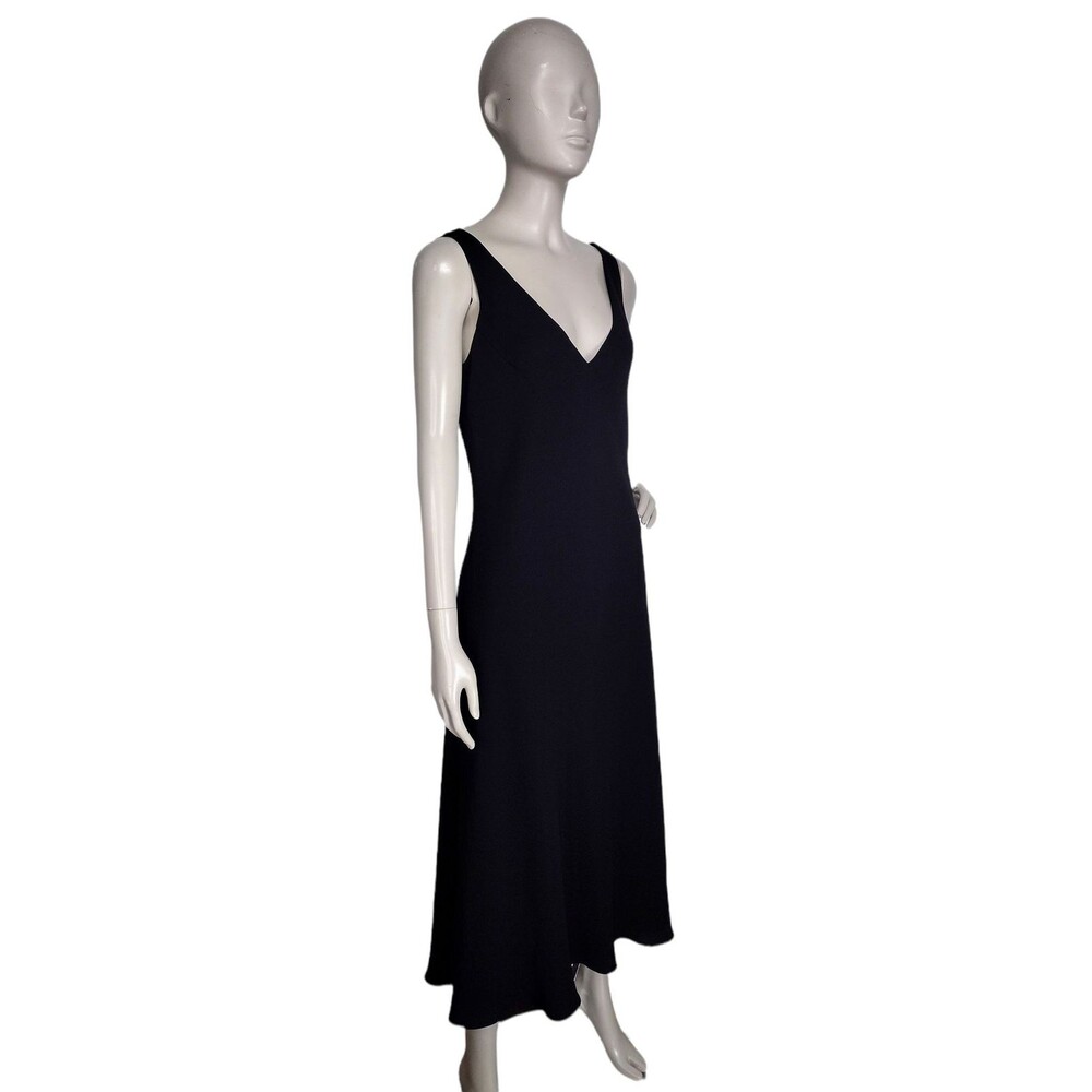 VTG 90's Y2K Maggie London Sleeveless Black Bias Maxi Dress Rear Lace Back